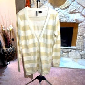 Kersh Cardigan Cream And Gold Size M